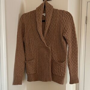 Madewell Tan Cable Knit Cardigan